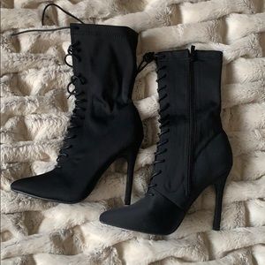Black Lace Up Booties